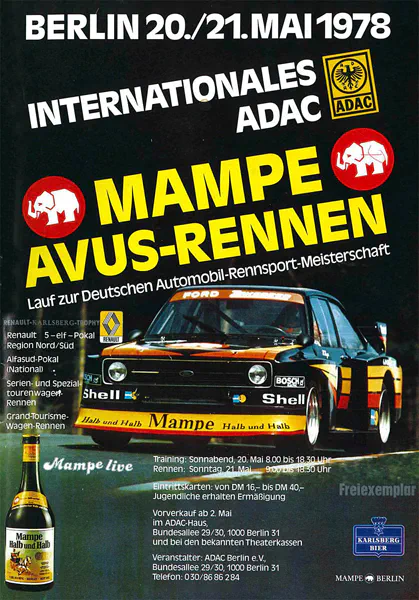1978-05-21 | AVUS | AVUS-Rennplakate | avus event artwork | avus programme cover | avus poster | carsten riede