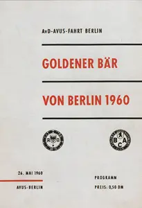 1960-05-26 | AVUS | AVUS-Rennplakate | avus event artwork | avus programme cover | avus poster | carsten riede