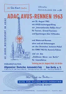1963-08-25 | AVUS | AVUS-Rennplakate | avus event artwork | avus programme cover | avus poster | carsten riede