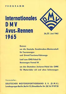 1965-06-27 | AVUS | AVUS-Rennplakate | avus event artwork | avus programme cover | avus poster | carsten riede