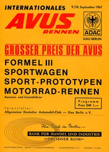 1967-09-10 | AVUS | AVUS-Rennplakate | avus event artwork | avus programme cover | avus poster | carsten riede