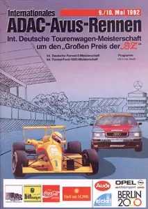 1992-05-10 | AVUS | AVUS-Rennplakate | avus event artwork | avus programme cover | avus poster | carsten riede