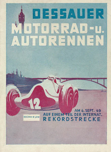 1949-09-04 | Dessau | DDR-Rennplakate | gdr event artwork | gdr programme cover | gdr poster | carsten riede