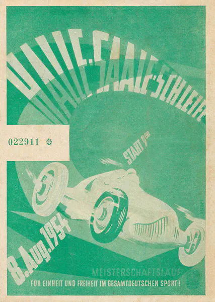 1954-08-08 | Halle/Saale | DDR-Rennplakate | gdr event artwork | gdr programme cover | gdr poster | carsten riede