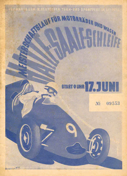 1956-06-17 | Halle/Saale | DDR-Rennplakate | gdr event artwork | gdr programme cover | gdr poster | carsten riede
