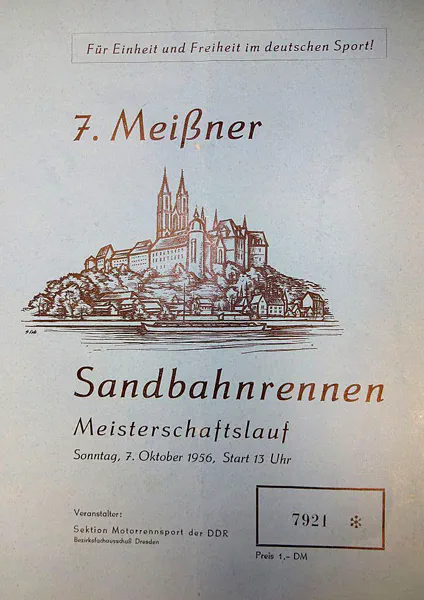 1956-10-07 | Meissen | DDR-Rennplakate | gdr event artwork | gdr programme cover | gdr poster | carsten riede