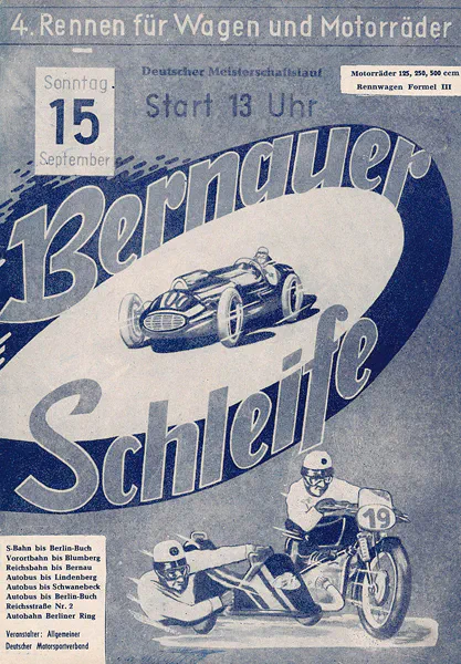 1957-09-15 | Bernau | DDR-Rennplakate | gdr event artwork | gdr programme cover | gdr poster | carsten riede