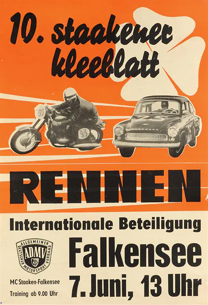 1964-06-07 | Staaken | DDR-Rennplakate | gdr event artwork | gdr programme cover | gdr poster | carsten riede