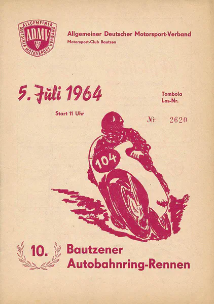 1964-07-05 | Bautzen | DDR-Rennplakate | gdr event artwork | gdr programme cover | gdr poster | carsten riede