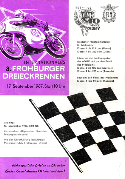 1967-09-17 | Frohburg | DDR-Rennplakate | gdr event artwork | gdr programme cover | gdr poster | carsten riede