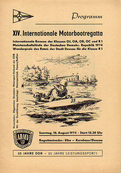 1974-08-18 | Dessau | DDR-Rennplakate | gdr event artwork | gdr programme cover | gdr poster | carsten riede