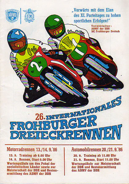 1986-09-21 | Frohburg | DDR-Rennplakate | gdr event artwork | gdr programme cover | gdr poster | carsten riede