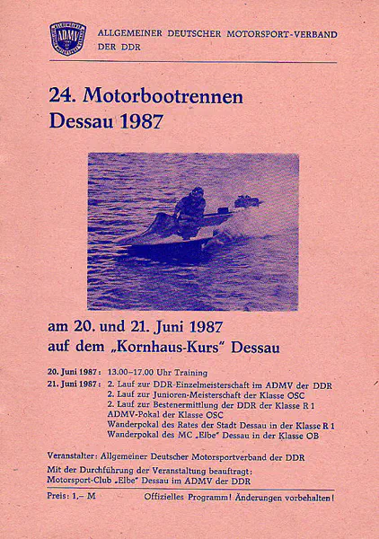 1987-06-21 | Dessau | DDR-Rennplakate | gdr event artwork | gdr programme cover | gdr poster | carsten riede