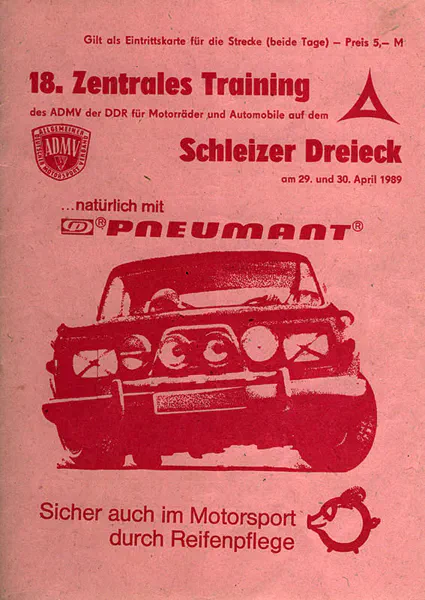 1989-04-30 | Schleiz | DDR-Rennplakate | gdr event artwork | gdr programme cover | gdr poster | carsten riede