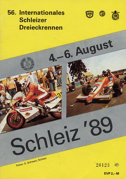 1989-08-06 | Schleiz | DDR-Rennplakate | gdr event artwork | gdr programme cover | gdr poster | carsten riede