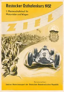 1952-04-20 | Rostock | DDR-Rennplakate | gdr event artwork | gdr programme cover | gdr poster | carsten riede