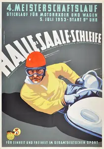 1953-07-05 | Halle/Saale | DDR-Rennplakate | gdr event artwork | gdr programme cover | gdr poster | carsten riede
