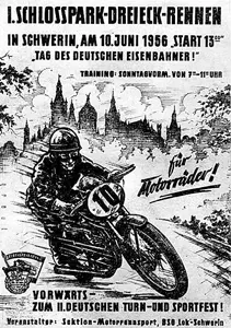 1956-06-10 | Schwerin | DDR-Rennplakate | gdr event artwork | gdr programme cover | gdr poster | carsten riede