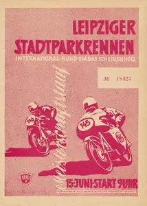 1958-06-15 | Leipzig | DDR-Rennplakate | gdr event artwork | gdr programme cover | gdr poster | carsten riede