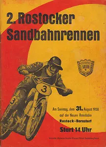 1958-08-31 | Rostock | DDR-Rennplakate | gdr event artwork | gdr programme cover | gdr poster | carsten riede