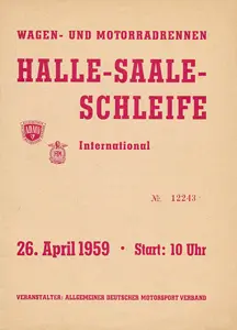 1959-04-26 | Halle/Saale | DDR-Rennplakate | gdr event artwork | gdr programme cover | gdr poster | carsten riede