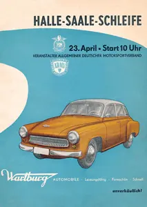 1961-04-23 | Halle/Saale | DDR-Rennplakate | gdr event artwork | gdr programme cover | gdr poster | carsten riede