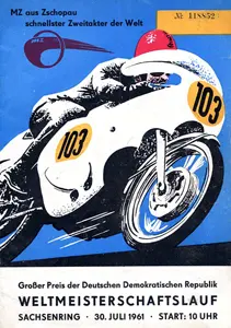 1961-07-30 | Sachsenring | DDR-Rennplakate | gdr event artwork | gdr programme cover | gdr poster | carsten riede