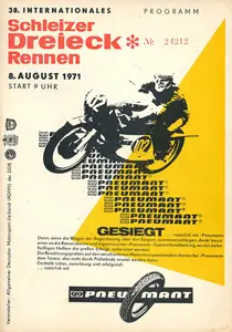 1971-08-08 | Schleiz | DDR-Rennplakate | gdr event artwork | gdr programme cover | gdr poster | carsten riede