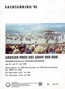 1981-07-12 | Sachsenring | DDR-Rennplakate | gdr event artwork | gdr programme cover | gdr poster | carsten riede