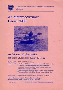1985-06-30 | Dessau | DDR-Rennplakate | gdr event artwork | gdr programme cover | gdr poster | carsten riede