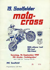 1989-09-10 | Saalfeld | DDR-Rennplakate | gdr event artwork | gdr programme cover | gdr poster | carsten riede