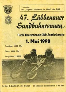 1990-05-01 | Lübbenau | DDR-Rennplakate | gdr event artwork | gdr programme cover | gdr poster | carsten riede