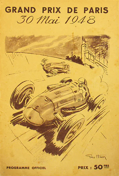 1948-05-30 | Grand Prix De Paris | Montlhery | Formula 1 Event Artworks | formula 1 event artwork | formula 1 programme cover | formula 1 poster | carsten riede