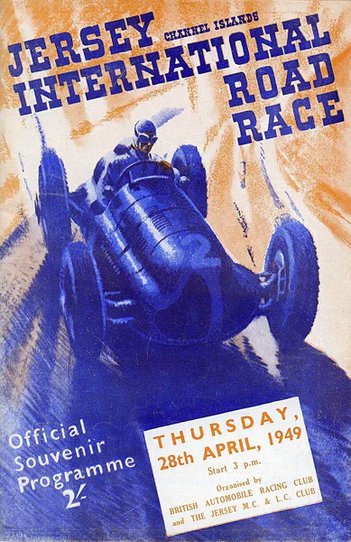 1949-04-28 | Jersey Road Race | St. Helier | Formula 1 Event Artworks | formula 1 event artwork | formula 1 programme cover | formula 1 poster | carsten riede
