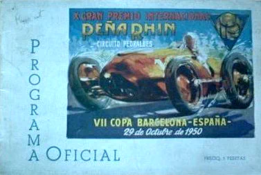 1950-10-29 | Gran Premio De Pena Rhin | Pedralbes | Formula 1 Event Artworks | formula 1 event artwork | formula 1 programme cover | formula 1 poster | carsten riede