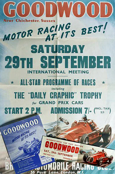 1951-09-29 | Goodwood Trophy | Goodwood | Formula 1 Event Artworks | formula 1 event artwork | formula 1 programme cover | formula 1 poster | carsten riede