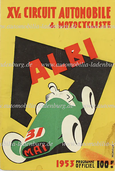 1953-05-31 | Grand Prix De l`Albigeois | Albi | Formula 1 Event Artworks | formula 1 event artwork | formula 1 programme cover | formula 1 poster | carsten riede