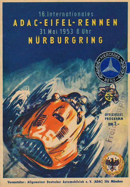 1953-05-31 | Internationales ADAC Eifelrennen | Nürburgring | Formula 1 Event Artworks | formula 1 event artwork | formula 1 programme cover | formula 1 poster | carsten riede