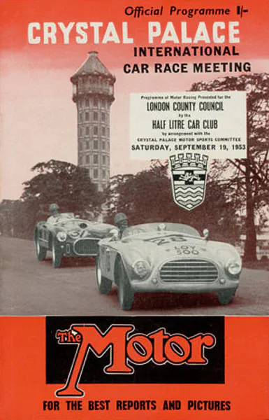 1953-09-19 | London Trophy | Crystal Palace | Formula 1 Event Artworks | formula 1 event artwork | formula 1 programme cover | formula 1 poster | carsten riede