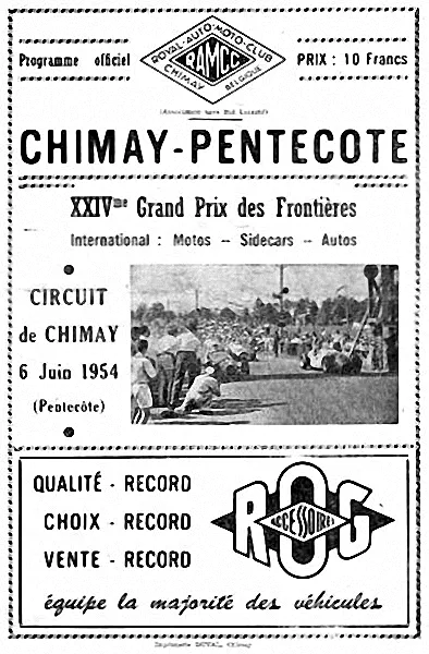 1954-06-06 | Grand Prix Des Frontieres | Chimay | Formula 1 Event Artworks | formula 1 event artwork | formula 1 programme cover | formula 1 poster | carsten riede
