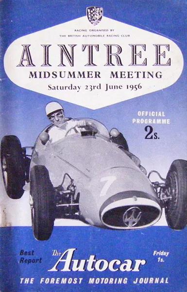 1956-06-23 | Aintree '100' | Aintree | Formula 1 Event Artworks | formula 1 event artwork | formula 1 programme cover | formula 1 poster | carsten riede