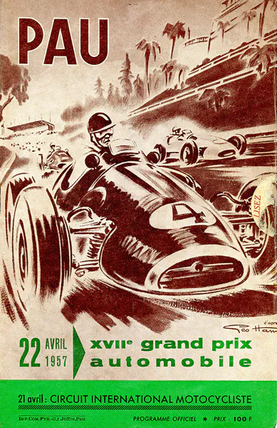 1957-04-22 | Grand Prix De Pau | Pau | Formula 1 Event Artworks | formula 1 event artwork | formula 1 programme cover | formula 1 poster | carsten riede