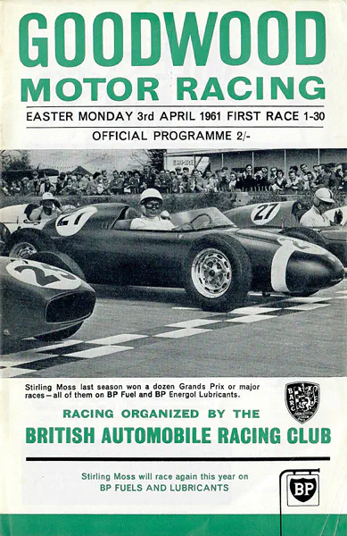 1961-04-03 | Glover Trophy & Lavant Cup | Goodwood | Formula 1 Event Artworks | formula 1 event artwork | formula 1 programme cover | formula 1 poster | carsten riede