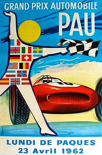1962-04-23 | Grand Prix De Pau | Pau | Formula 1 Event Artworks | formula 1 event artwork | formula 1 programme cover | formula 1 poster | carsten riede
