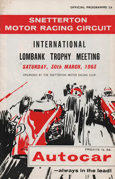 1963-03-30 | Lombank Trophy | Snetterton | Formula 1 Event Artworks | formula 1 event artwork | formula 1 programme cover | formula 1 poster | carsten riede