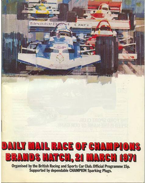 1971-03-21 | Race Of Champions | Brands Hatch | Formula 1 Event Artworks | formula 1 event artwork | formula 1 programme cover | formula 1 poster | carsten riede