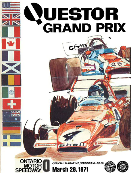1971-03-28 | Questor Grand Prix | Ontario | Formula 1 Event Artworks | formula 1 event artwork | formula 1 programme cover | formula 1 poster | carsten riede