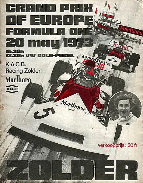 1973-05-20 | Grand Prix De Belgique | Zolder | Formula 1 Event Artworks | formula 1 event artwork | formula 1 programme cover | formula 1 poster | carsten riede