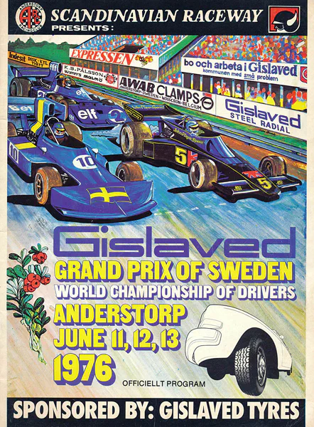 1976-06-13 | Stora Priset Fran Sverige | Anderstorp | Formula 1 Event Artworks | formula 1 event artwork | formula 1 programme cover | formula 1 poster | carsten riede