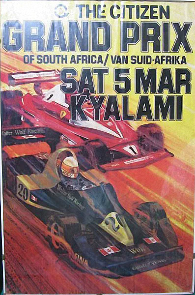 1977-03-05 | South African Grand Prix | Kyalami | Formula 1 Event Artworks | formula 1 event artwork | formula 1 programme cover | formula 1 poster | carsten riede